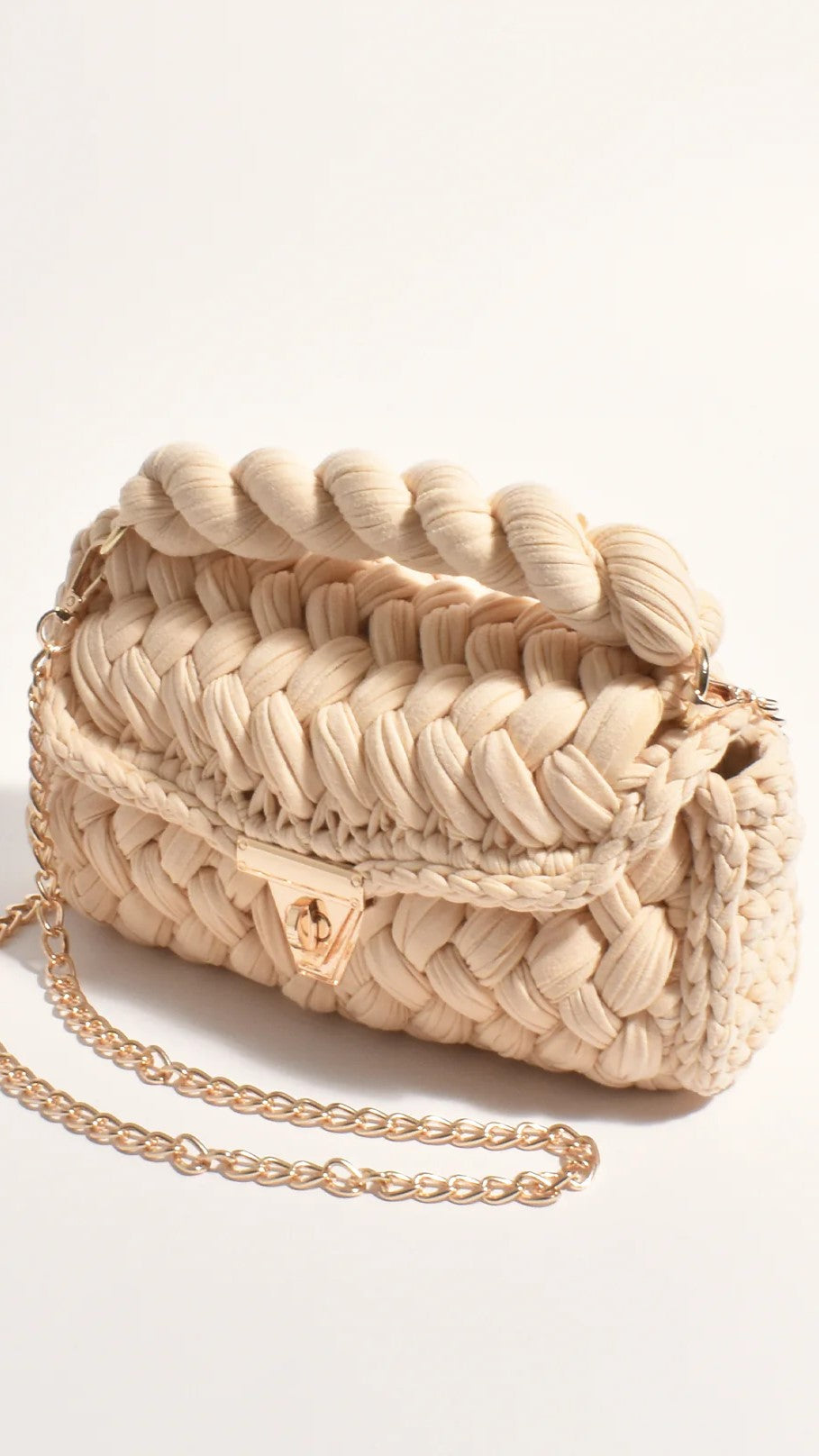 Annabel Chunky Plaited Handbag - Cream - Billy J