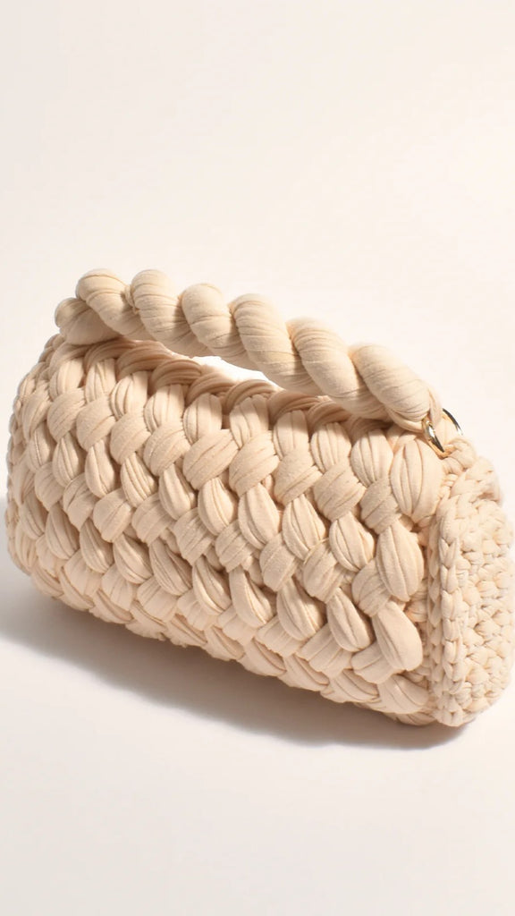 Annabel Chunky Plaited Handbag - Cream - Billy J