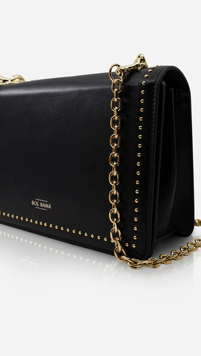 Load image into Gallery viewer, Sol Sana Flap Bag - Black/Gold - Billy J
