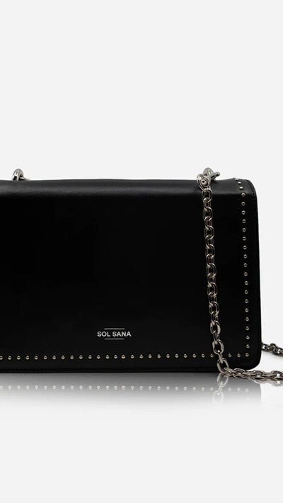 Load image into Gallery viewer, Sol Sana Flap Bag - Black/Silver - Billy J
