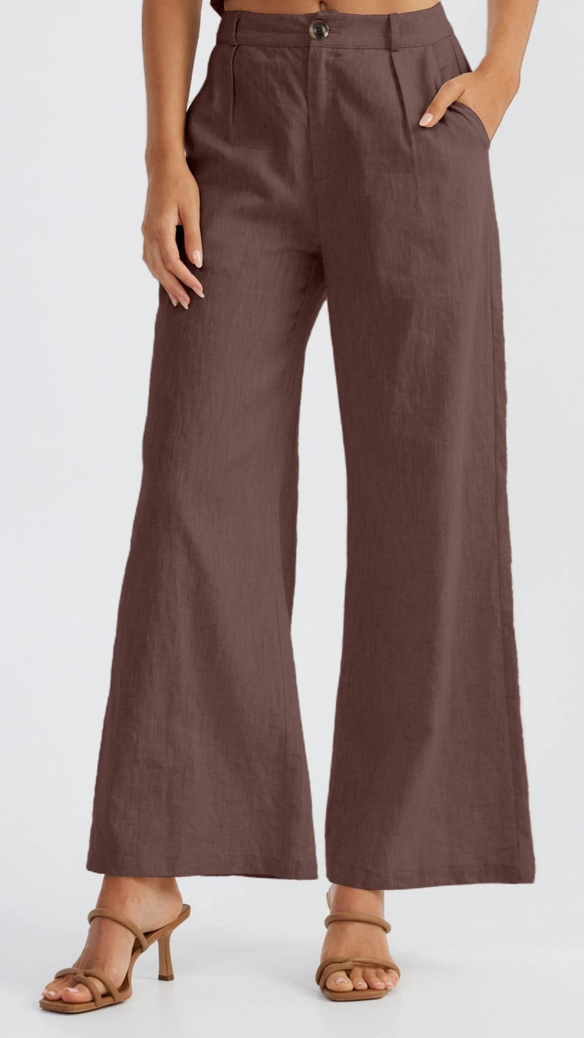 Hale Linen Pants - Chocolate - Billy J