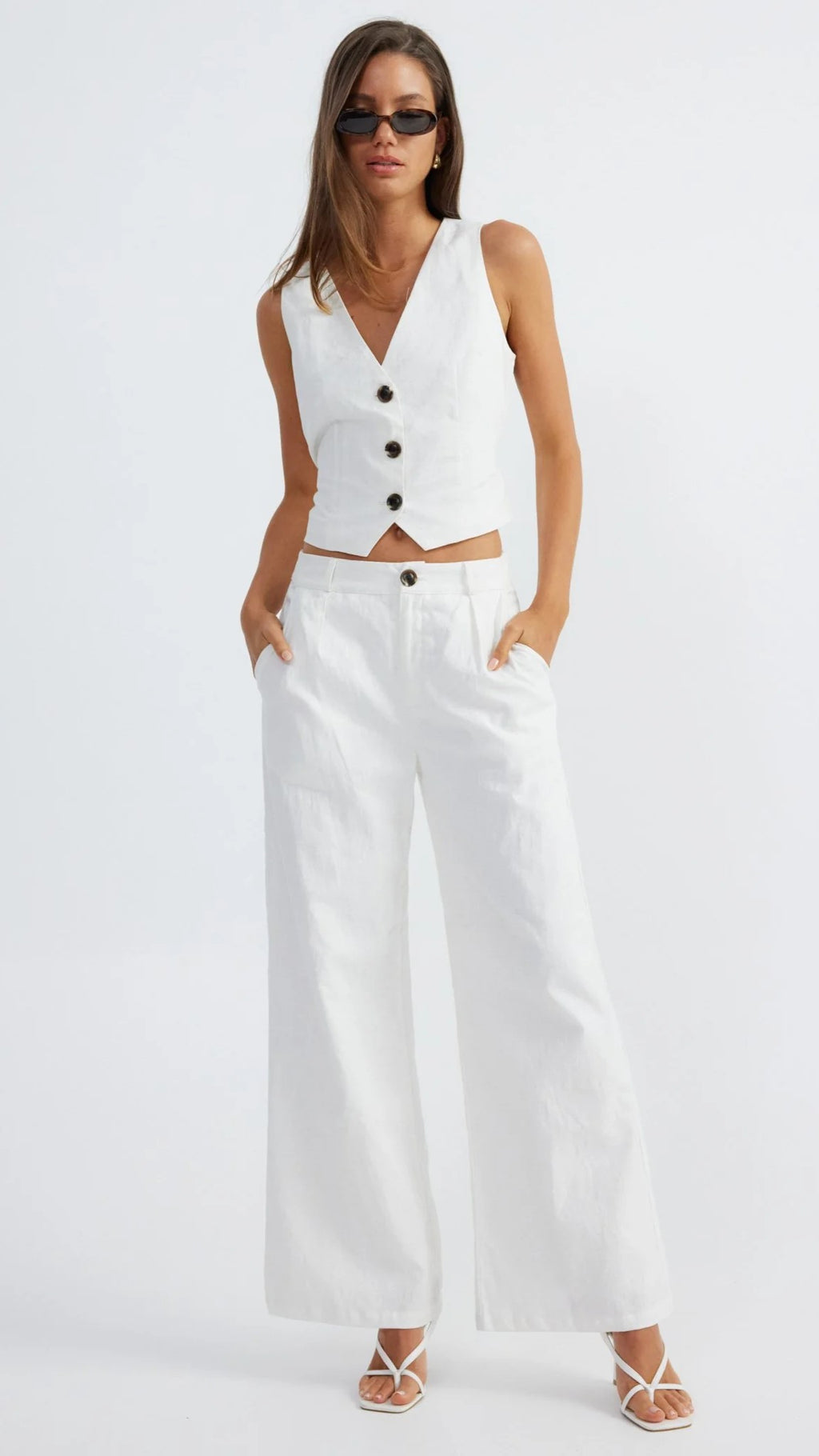 Hale Linen Pants - White - Billy J