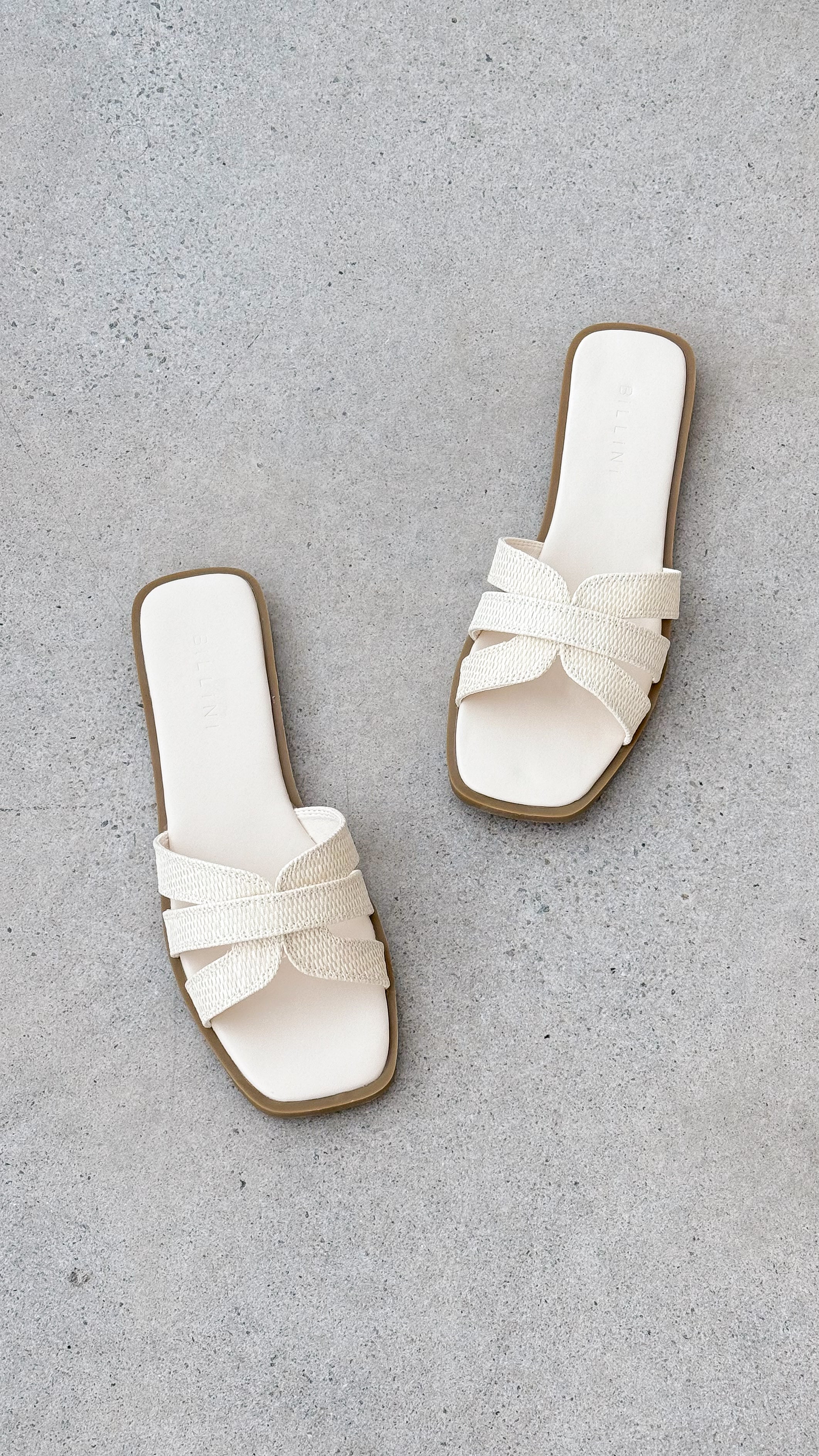 Geo Slide - Cream Raffia - Billy J