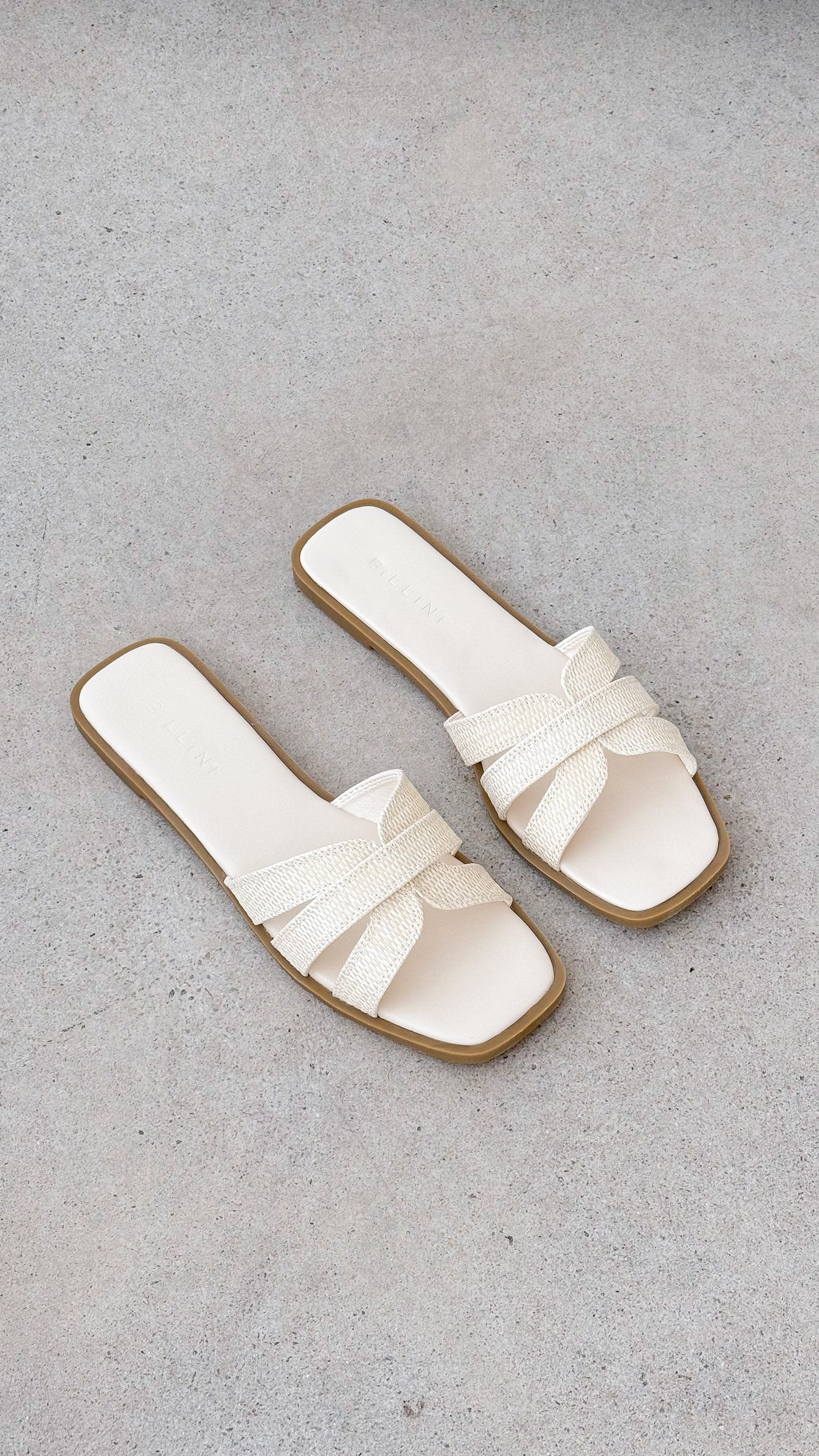 Geo Slide - Cream Raffia - Billy J