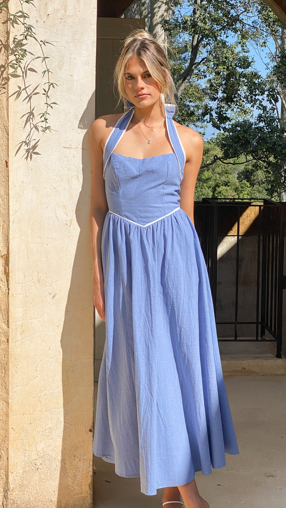 Callithyia Maxi Dress - Blue / White - Billy J