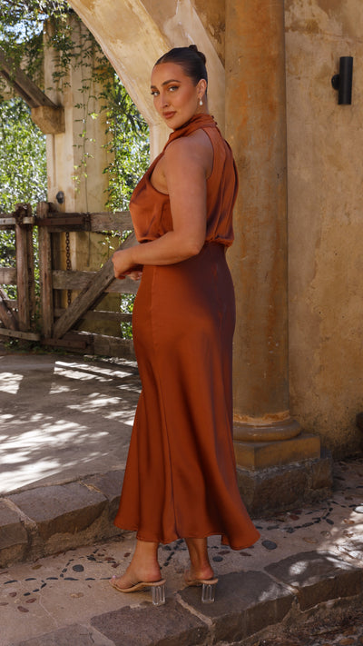 Load image into Gallery viewer, Esther Maxi Dress - Copper - Billy J
