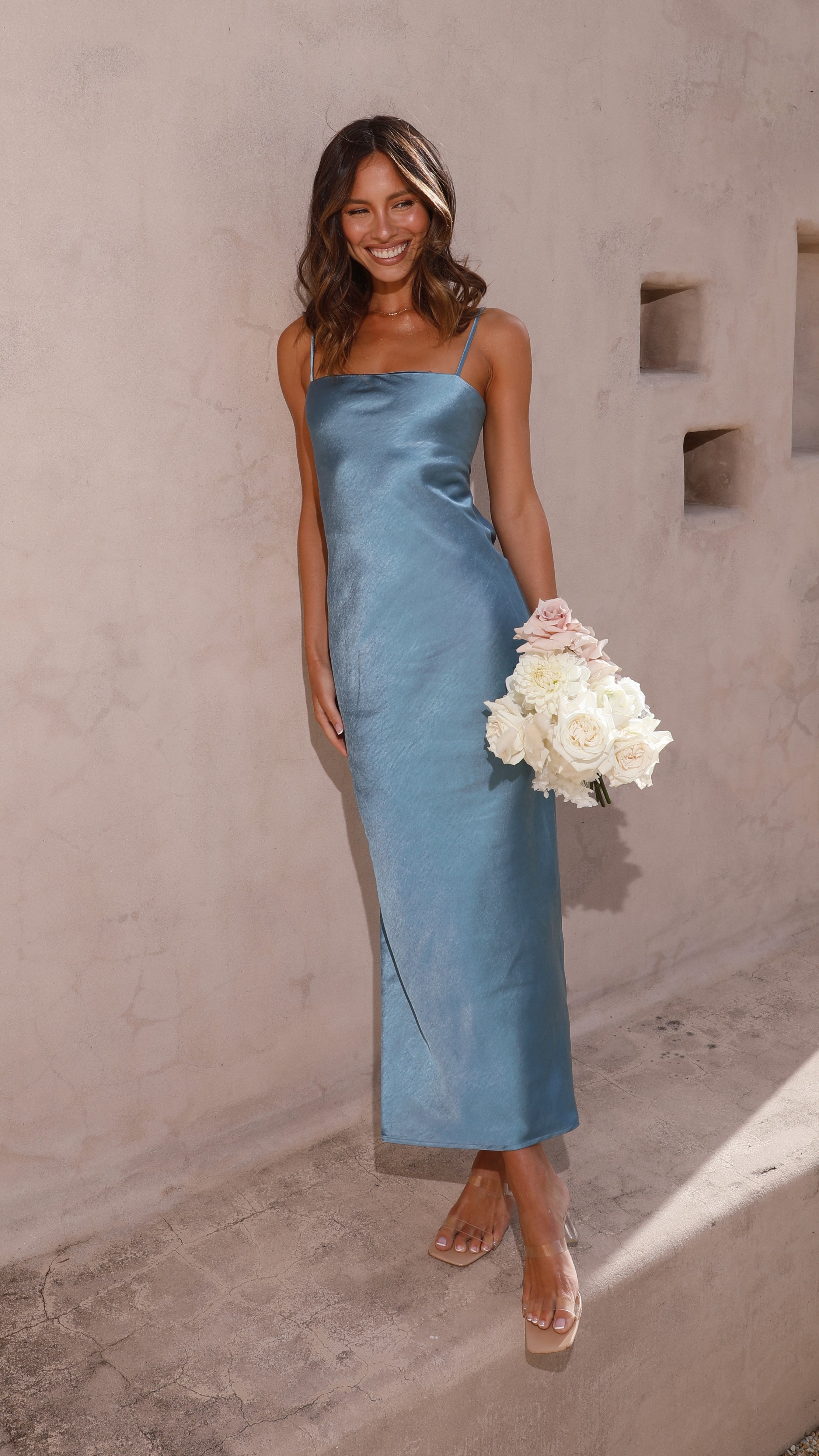 Keira Maxi Dress - Steel Blue - Billy J