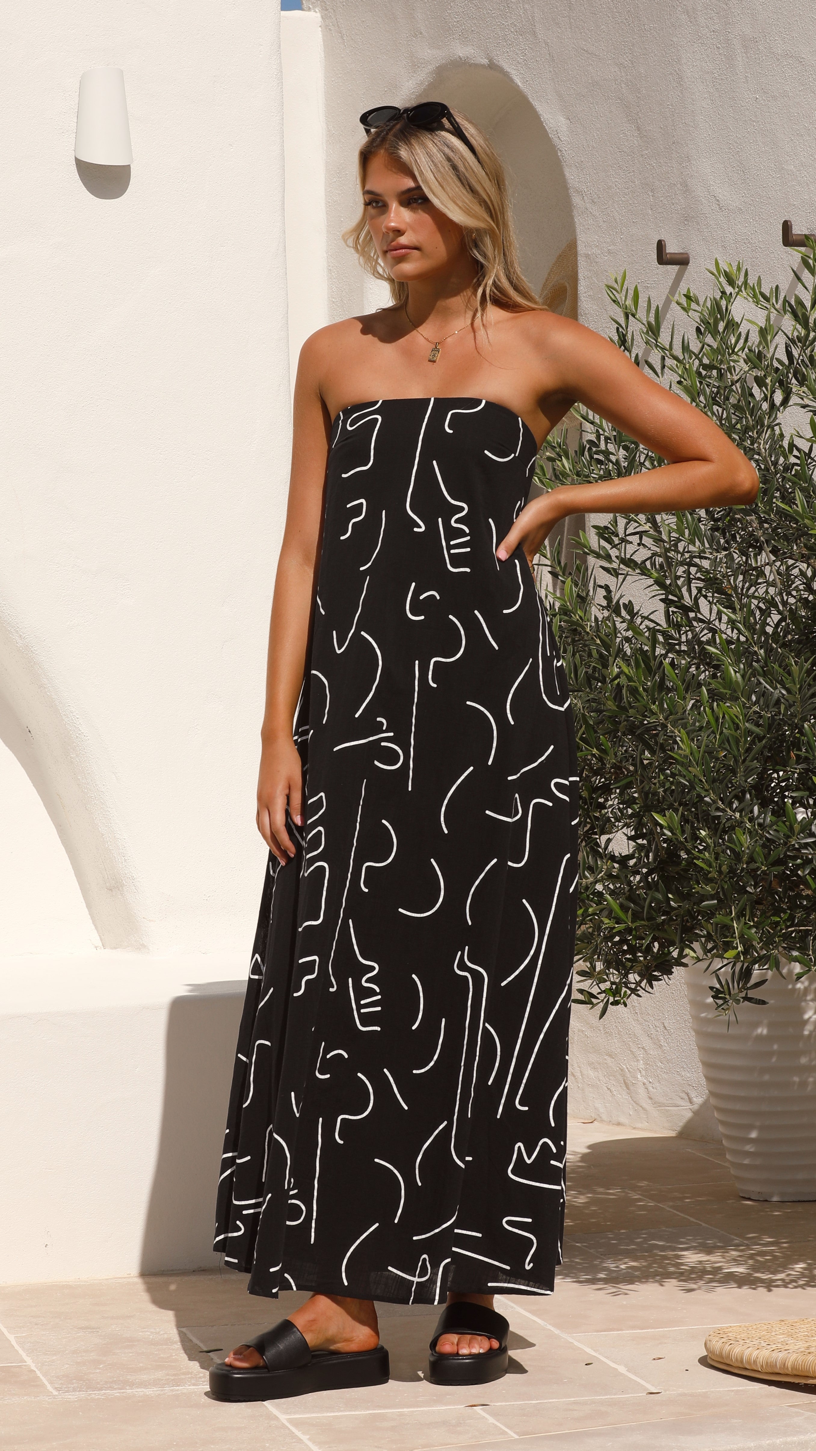 Connie Maxi Dress - Black Swirl - Billy J