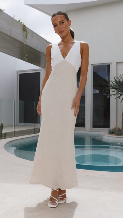 Load image into Gallery viewer, Dae Maxi Dress - White/Natural - Billy J
