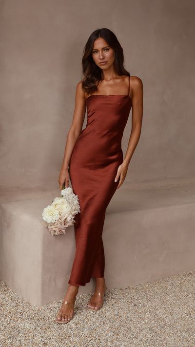 Load image into Gallery viewer, Keira Maxi Dress - Rust - Billy J
