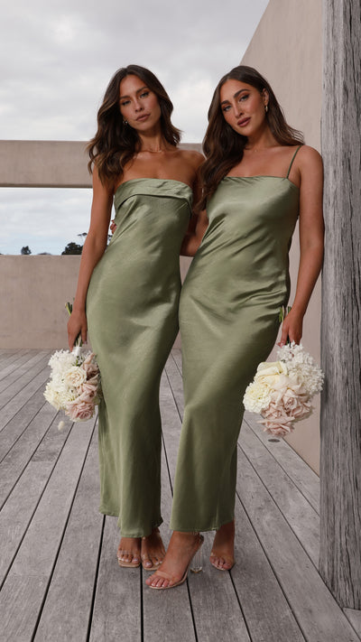 Load image into Gallery viewer, Gisele Maxi Dress - Olive - Billy J
