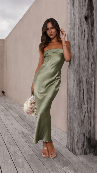 Load image into Gallery viewer, Gisele Maxi Dress - Olive - Billy J
