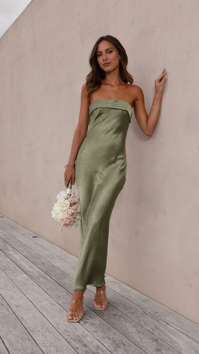 Load image into Gallery viewer, Gisele Maxi Dress - Olive - Billy J
