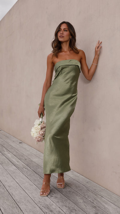 Load image into Gallery viewer, Gisele Maxi Dress - Olive - Billy J
