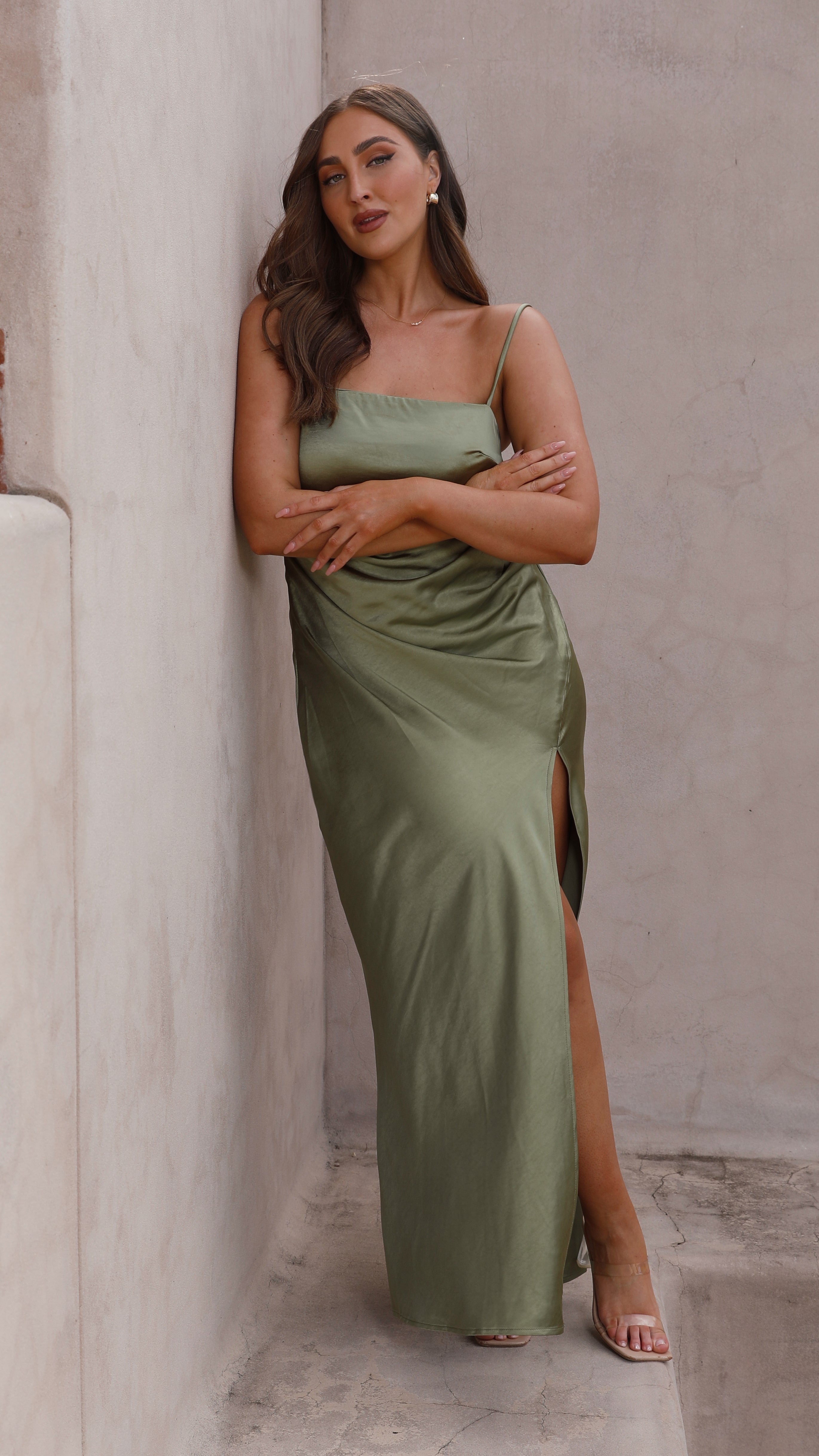 Julia Maxi Dress - Olive - Billy J