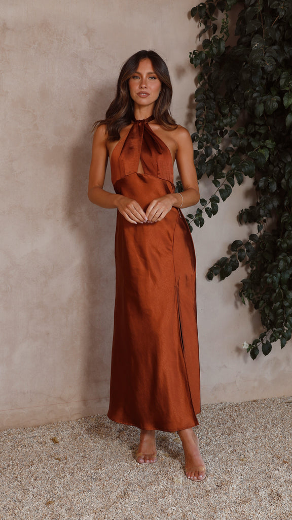 Amalia Maxi Dress - Rust - Billy J