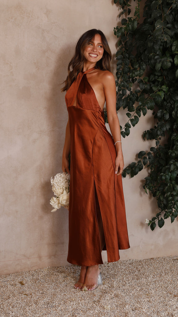 Amalia Maxi Dress - Rust - Billy J