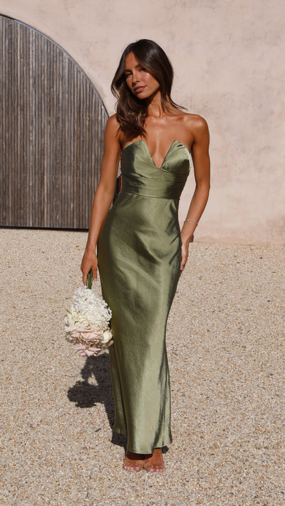 Load image into Gallery viewer, Valerie Maxi Dress - Olive - Billy J
