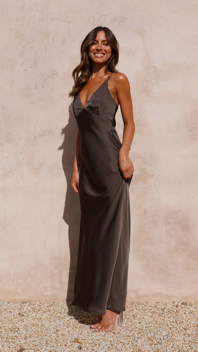 Load image into Gallery viewer, Ziah Maxi Dress - Espresso - Billy J
