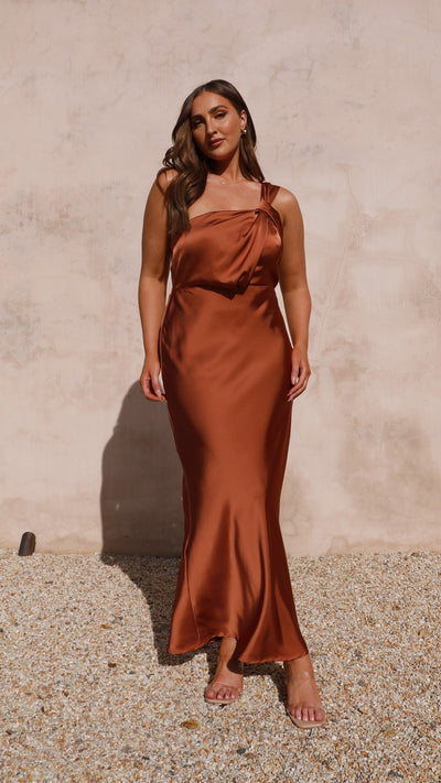 Load image into Gallery viewer, Greta Maxi Dress - Copper - Billy J
