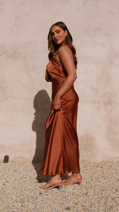 Load image into Gallery viewer, Greta Maxi Dress - Copper - Billy J
