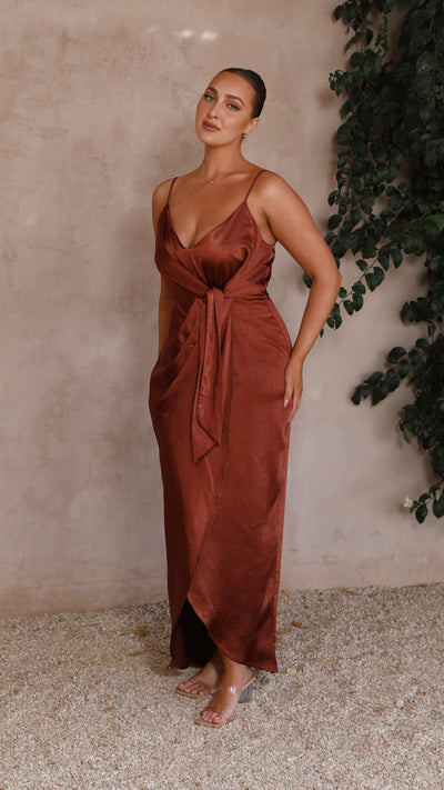 Load image into Gallery viewer, Tyra Maxi Dress - Rust - Billy J
