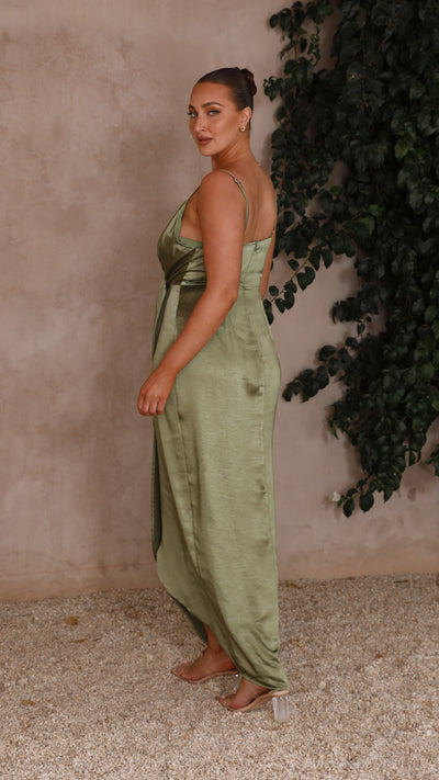 Load image into Gallery viewer, Tyra Maxi Dress - Olive - Billy J
