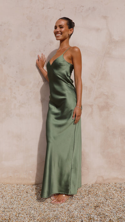 Load image into Gallery viewer, Gisella Maxi Dress - Olive - Billy J
