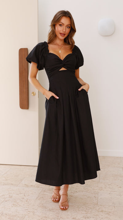 Load image into Gallery viewer, Christina Maxi Dress - Black - Billy J
