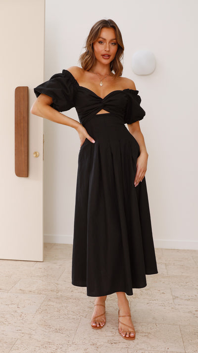 Load image into Gallery viewer, Christina Maxi Dress - Black - Billy J
