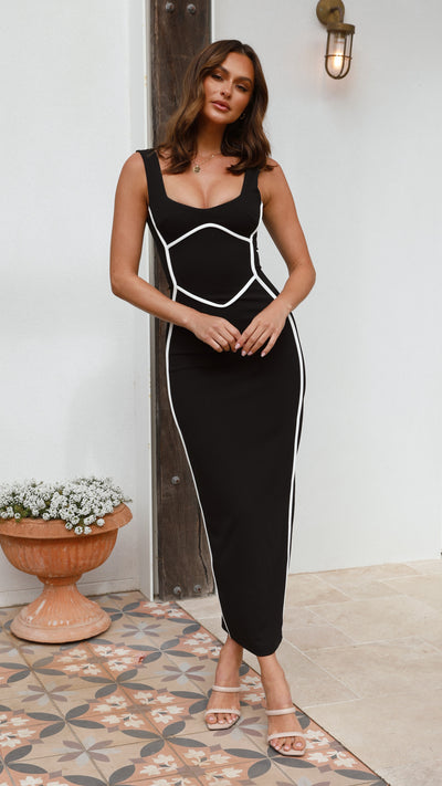 Load image into Gallery viewer, Sooki Maxi Dress - Black/White - Billy J
