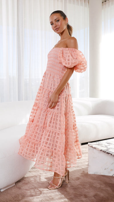 Load image into Gallery viewer, Deemi Maxi Dress - Peach - Billy J
