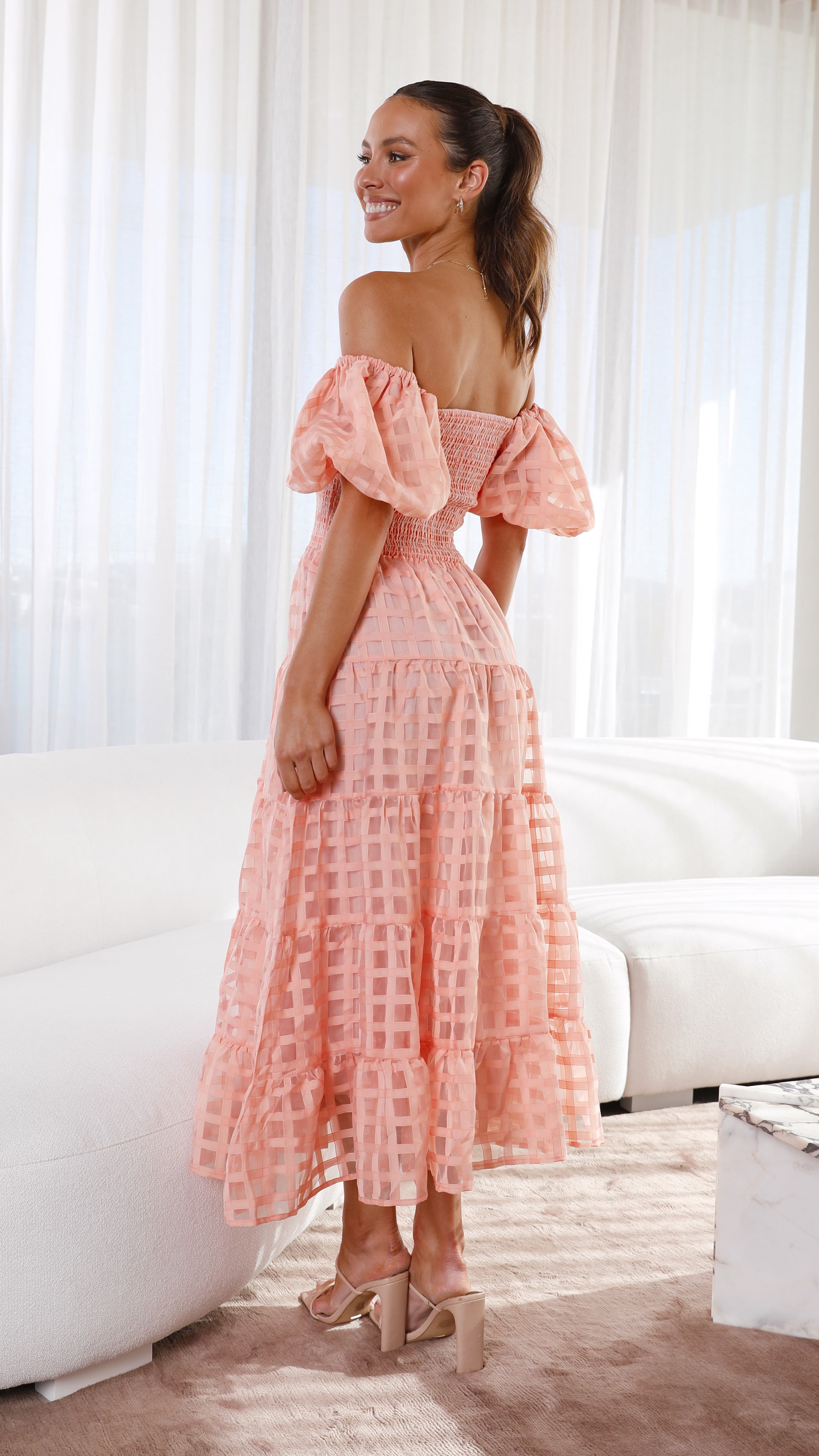 Deemi Maxi Dress - Peach - Billy J