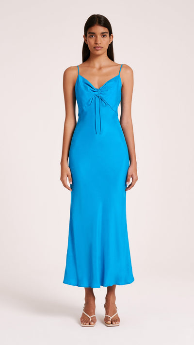 Load image into Gallery viewer, Lea Cupro Dress - Azure - Billy J
