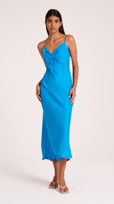 Load image into Gallery viewer, Lea Cupro Dress - Azure - Billy J
