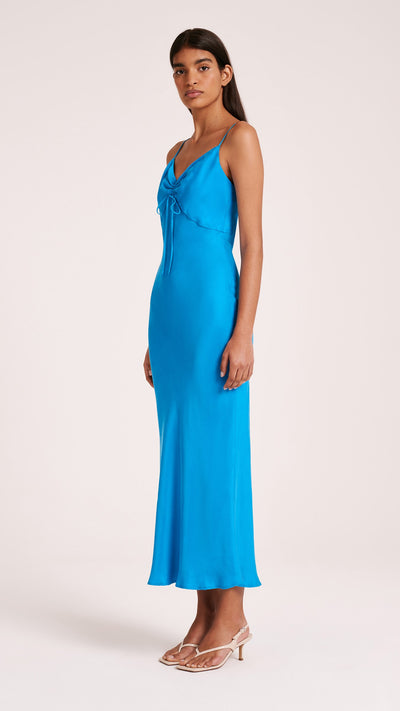 Load image into Gallery viewer, Lea Cupro Dress - Azure - Billy J
