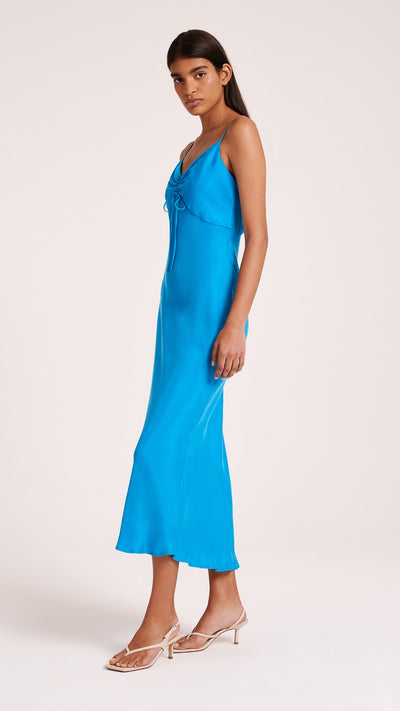 Load image into Gallery viewer, Lea Cupro Dress - Azure - Billy J
