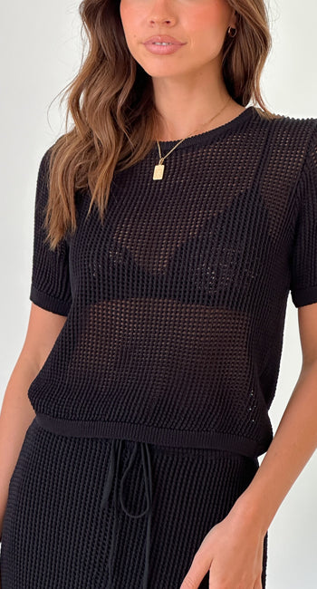 Dacian Knit Top - Black