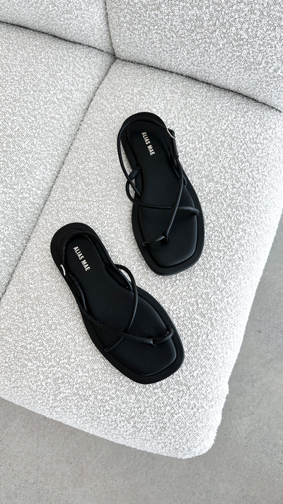 Load image into Gallery viewer, Kendall Sandal - Black Leather - Billy J
