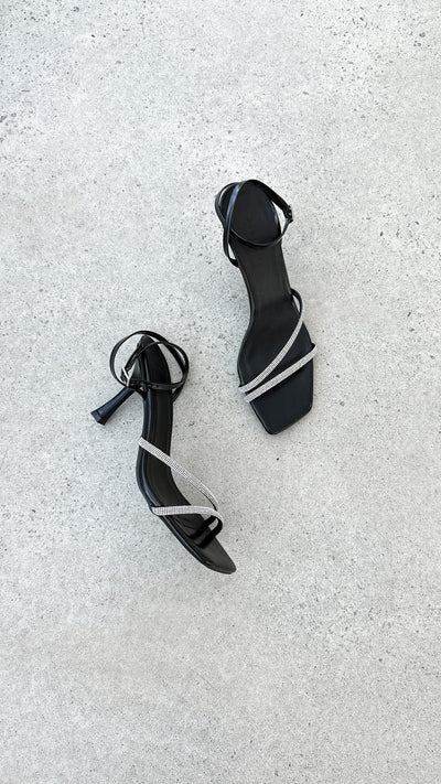 Load image into Gallery viewer, Reyes Heel - Black Crinkle Diamante - Billy J
