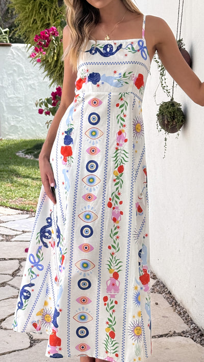 Load image into Gallery viewer, Mgra Maxi Dress - Blue Print - Billy J
