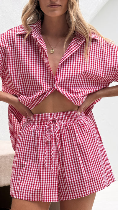 Load image into Gallery viewer, Alma Shorts - Red Gingham - Billy J
