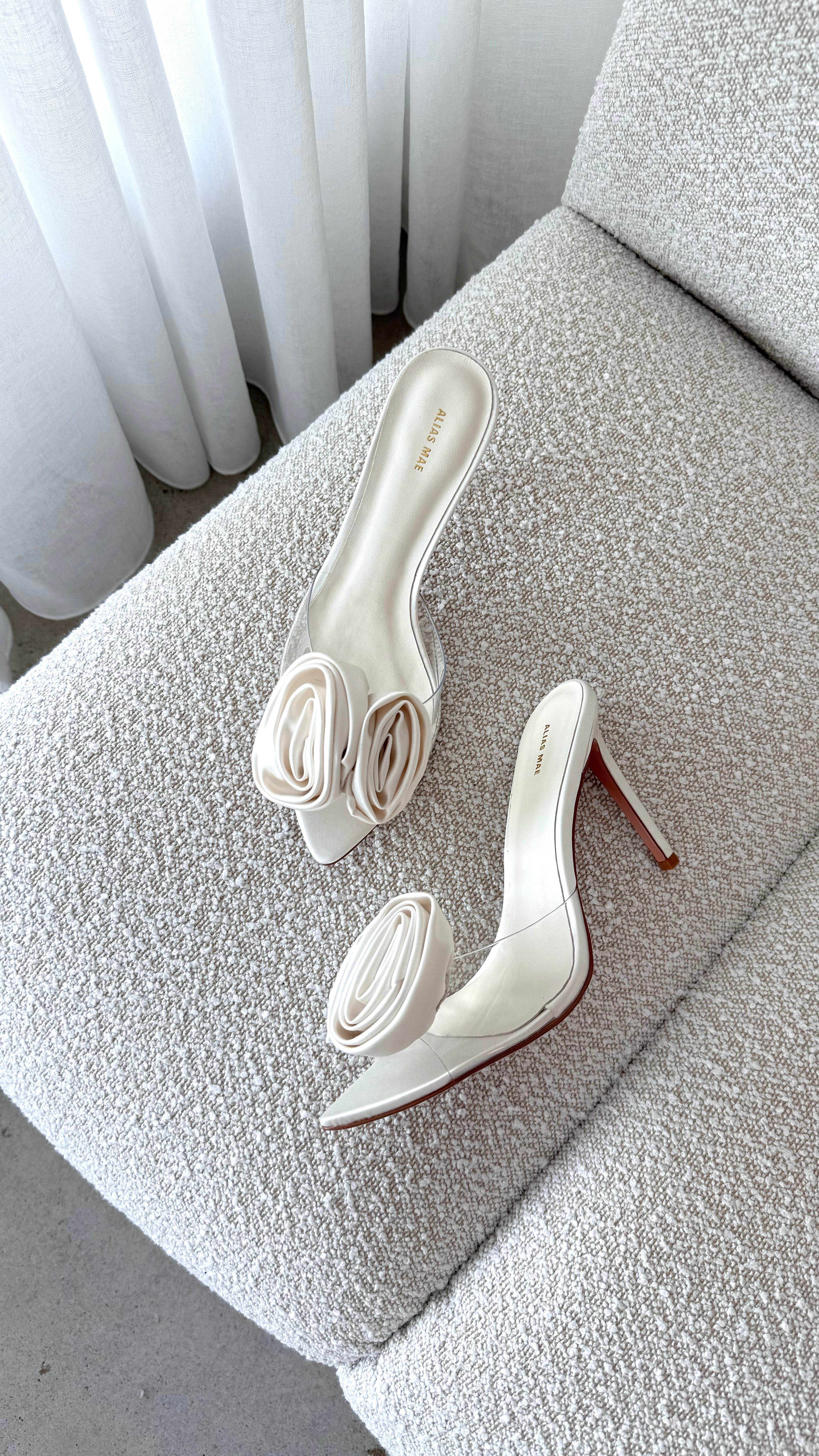 Casey Heel - Ivory Satin - Billy J