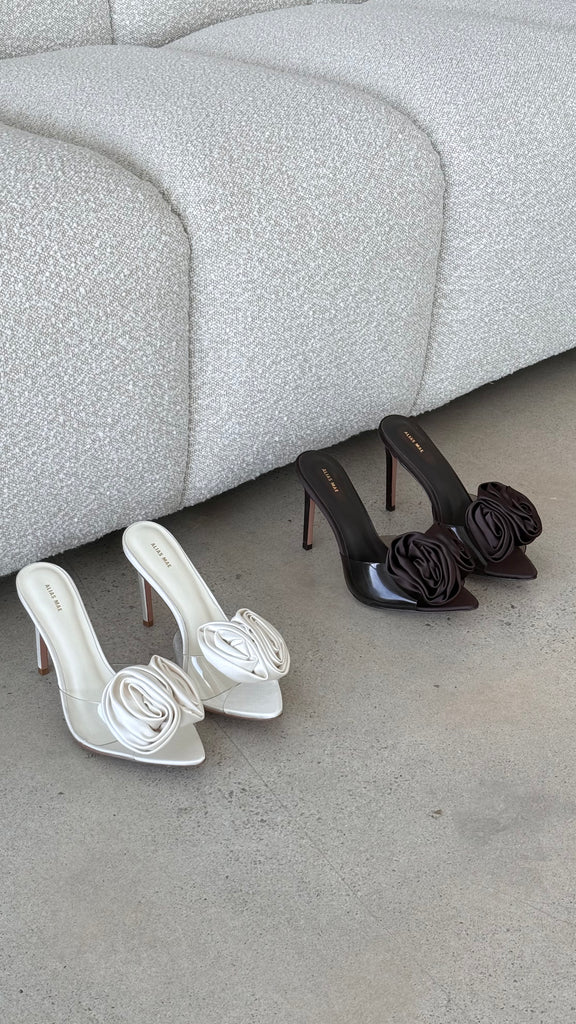 Casey Heel - Choc Satin - Billy J