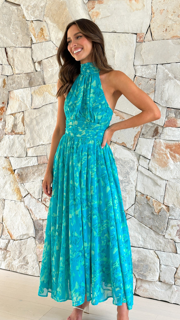 Zahava Maxi Dress - Green Floral - Billy J