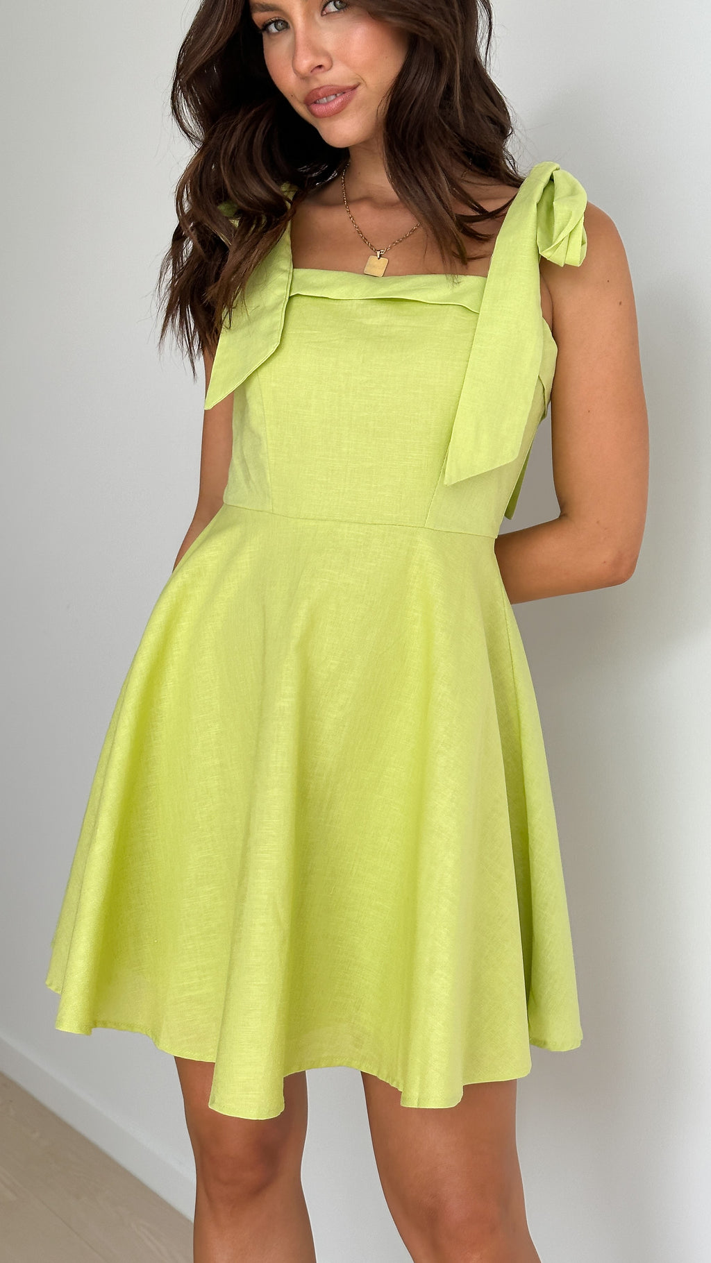 Rumi Mini Dress - Lime - Billy J