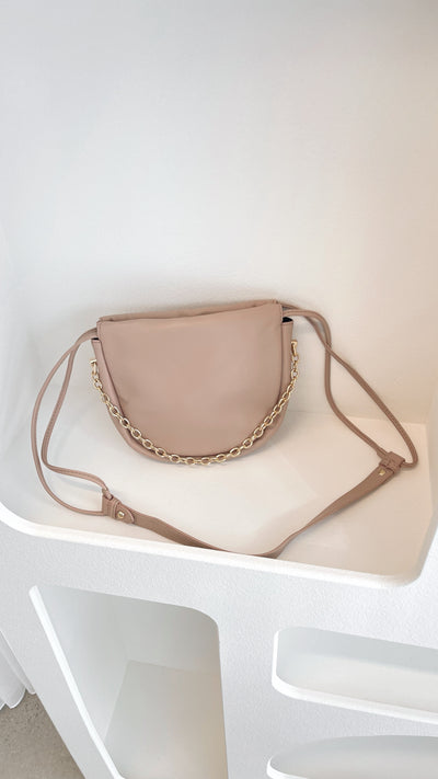 Load image into Gallery viewer, Brinley Gathered Top Crossbody Bag - Nude/Gold - Billy J
