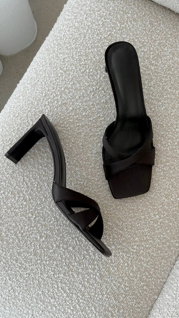 Kelsie Heels - Black Satin - Billy J