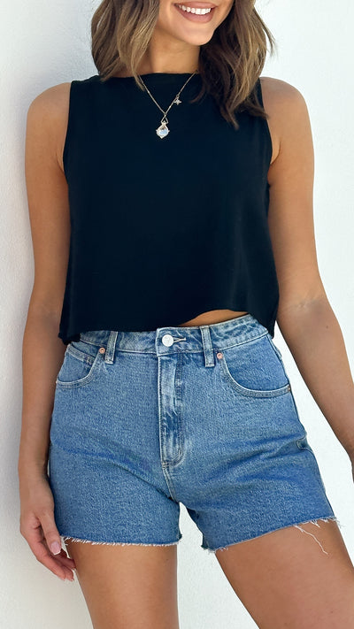 Load image into Gallery viewer, Persephone Crop Top - Black - Billy J
