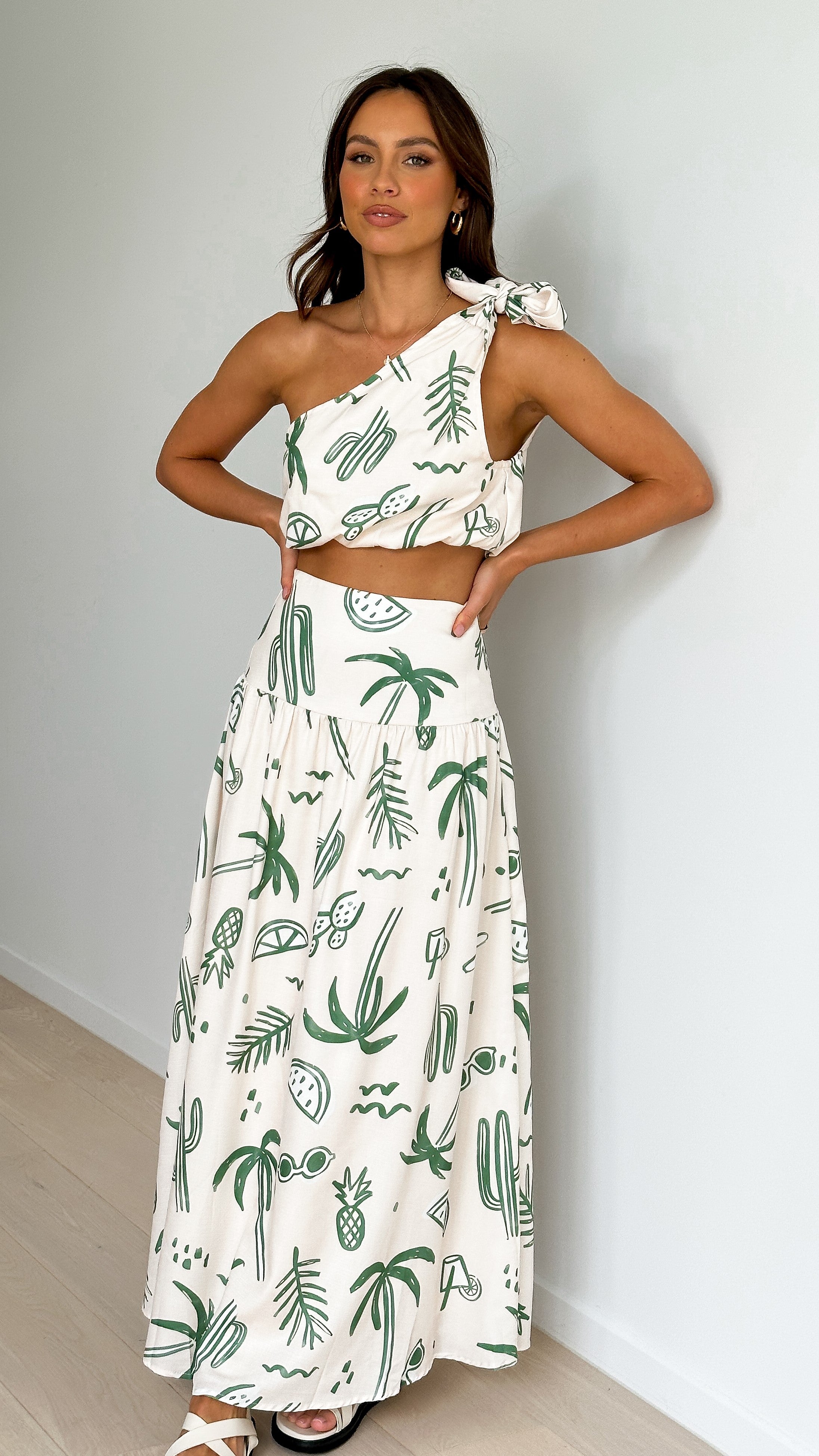 Jamaine Maxi Skirt - Green Palm - Billy J